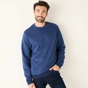 Kerek nyakú pulóver kontrasztos csíkokkal kép