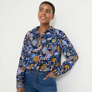 Virágmintás, gombos ing újrahasznosított poliészterből kép