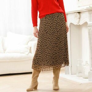 Rakott midi szoknya leopárdmintával kép