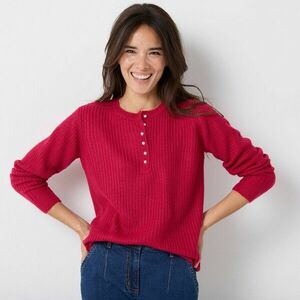 Tunéziai nyakú pulóver, sima kötésű minta kép