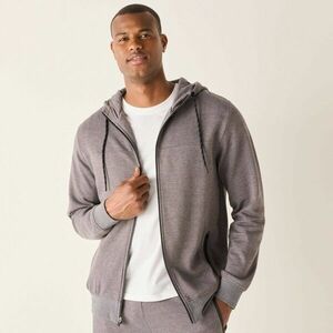 Kapucnis pulóver állógallérral és kontrasztos részletekkel kép