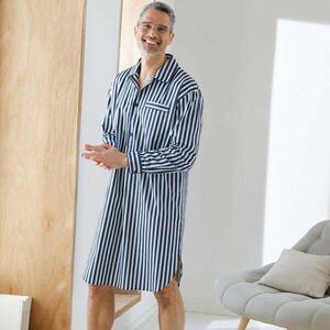 Csíkos pizsama ing, pamut puplinból kép