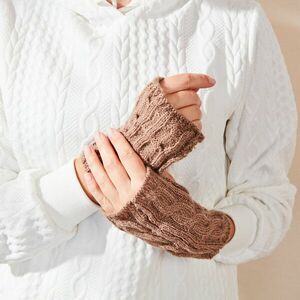 Kesztyű és ujjatlan kesztyű szett, teveszínű kép