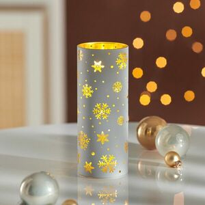 LED-es üveg teamécses Hópehely kép