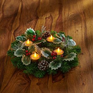 LED-es adventi koszorú Ilex kép
