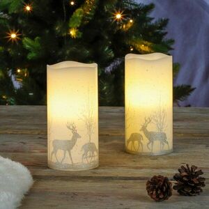 2 db LED-s viaszgyertya dísznyomattal kép