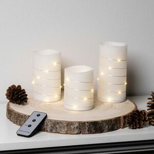 3 LED-es viaszgyertya LEDes fényfüzérrel kép