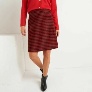 Bő tweed szoknya kétszínű kockás mintával kép