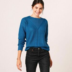 Pulóver fonott mintával kép