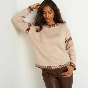 Kerek nyakú pulóver jacquard mintával kép