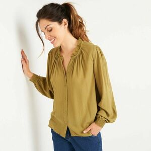 Egyszínű blúz makramé mintával kép