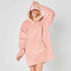 Meleg maxi pulóver kapucnival és sherpa béléssel kép