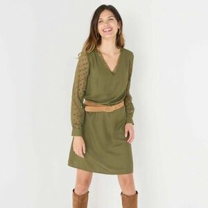 Rövid ruha hosszú pöttyös ujjakkal kép