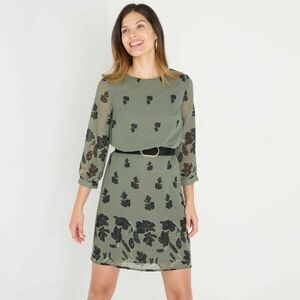 Mintás ruha 3/4-es ujjakkal kép