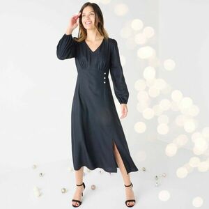 Midi ruha hosszú ujjal és hasítékkal kép