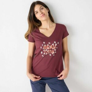 Rövid ujjú pizsamafelső gyönyörű középnyomattal kép