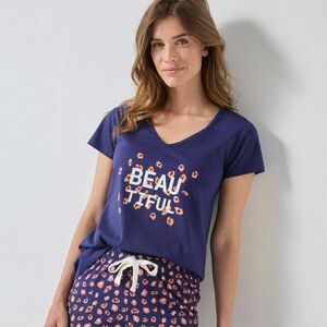 Rövid ujjú pizsamafelső gyönyörű középnyomattal kép