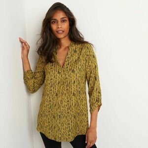 Hosszú krepp blúz grafikus mintával kép