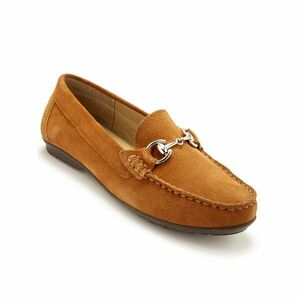 Széles bársony bőr papucs, bijou szegéllyel, teve színű kép