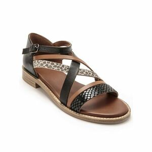 Lapos szandál kígyóbőr mintával kép