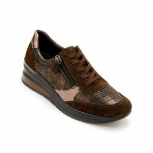 Bőr fűzős derbies és cipzár, bronz hatású kép