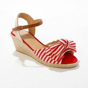 Csíkos ékszandál, piros kép