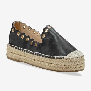 Platformos espadrilles, fém fűzőlyukakkal kép