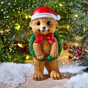 Surikata karácsonyi koszorúval kép