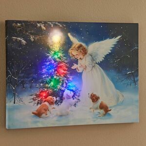 LED kép Karácsonyi angyal kép