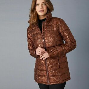 Rövid steppelt fényes kabát kép