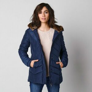 Kapucnis kabát szőrmeutánzattal kép