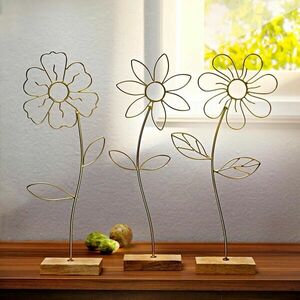 Aura dekoratív fémvirágok, 3 darabos készlet kép