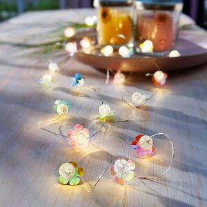 LED fényfüzér Színes virágok kép