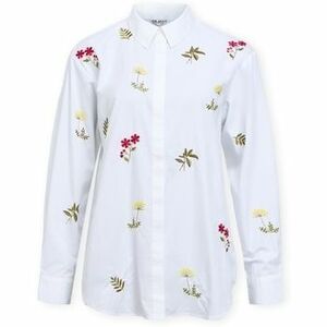 Hosszú ujjú ingek Object Jelena Shirt - White Embroidery kép