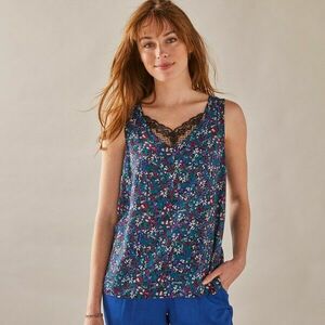 V-nyakú, mintás, csipkés felső kép