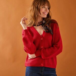 Laza gombos pulóver, mohair touch kép