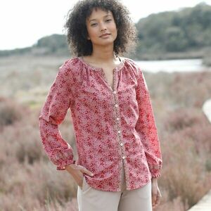 Blúz gombokkal, hímzéssel és nyomtatással kép