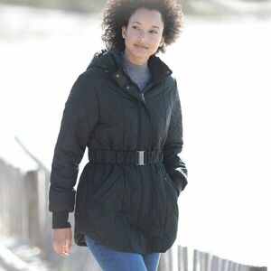 Steppelt félhosszú parka övvel kép