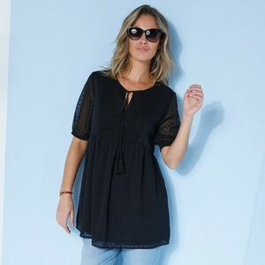 Egyszínű tunika pöttyös hímzéssel, újrahasznosított poliészterből. kép