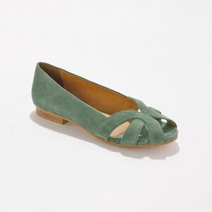 Bőr balerinák nyitott orrú cipővel kép