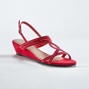 Szandál, ék alakú sarok, flitterekkel kép