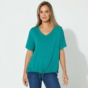 Egyszínű, v-nyakú póló húzózsinórral kép