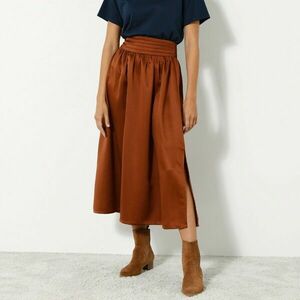 Egyszínű hosszú szoknya, szatén kép