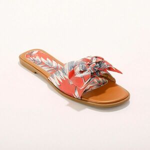 Lapos papucs virágmintás és masnis papucs kép