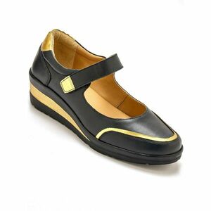 PEDICONFORT Bőr félcsizma fémes részletekkel és tépőzárral kép