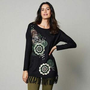 Pulóver rojtokkal és mintával kép