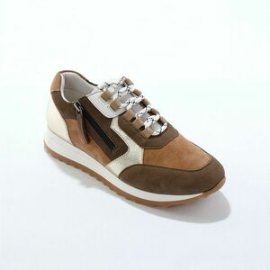 Bőr tornacipő kontrasztos betétekkel kép