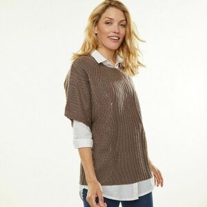 Ponchó pulóver könyök ujjakkal kép