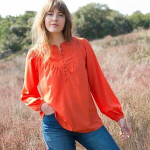 Egyszínű népi stílusú blúz kép