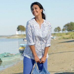 Tunika felhajtott ujjú, nyomtatott kép